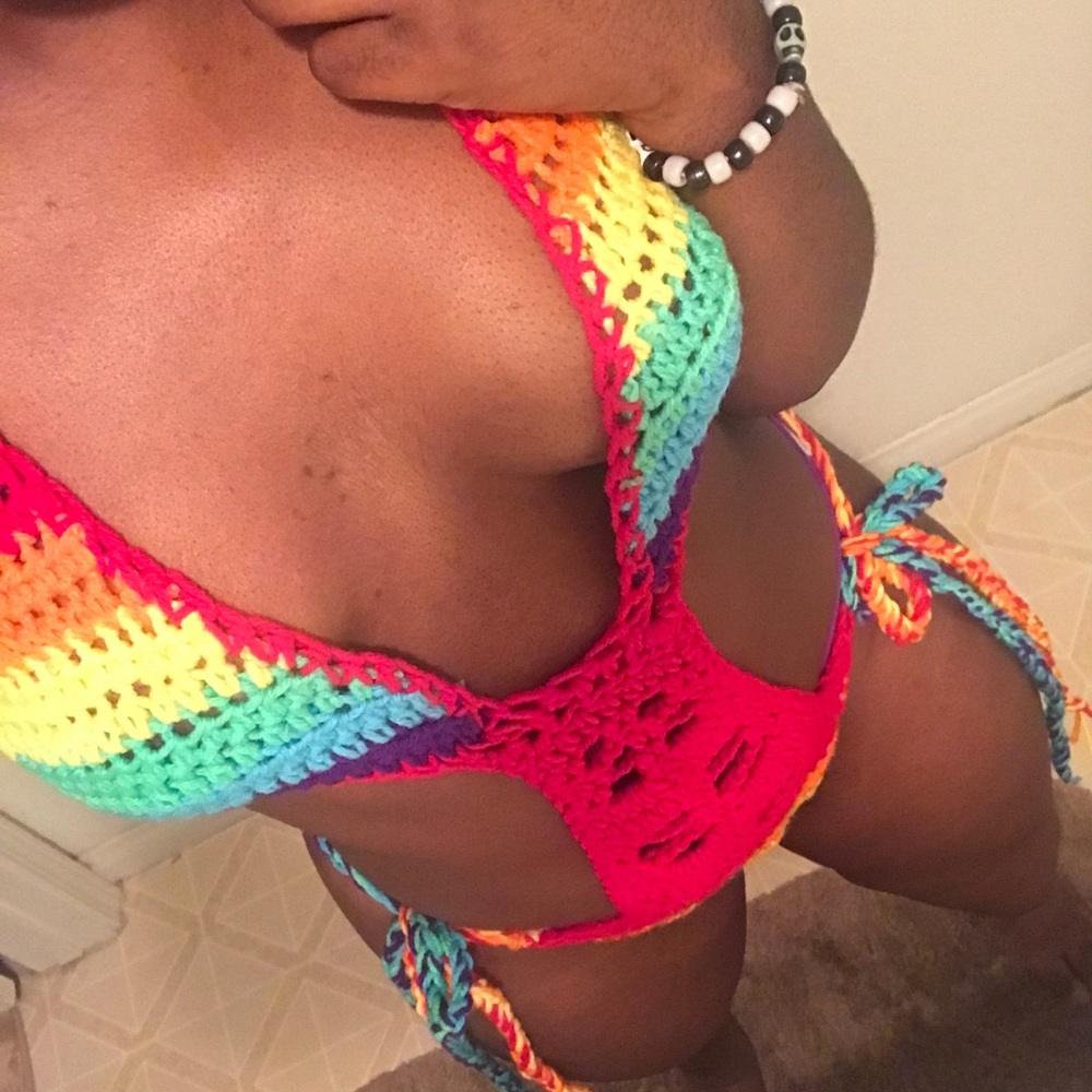 Rainbow Crochet Monokini